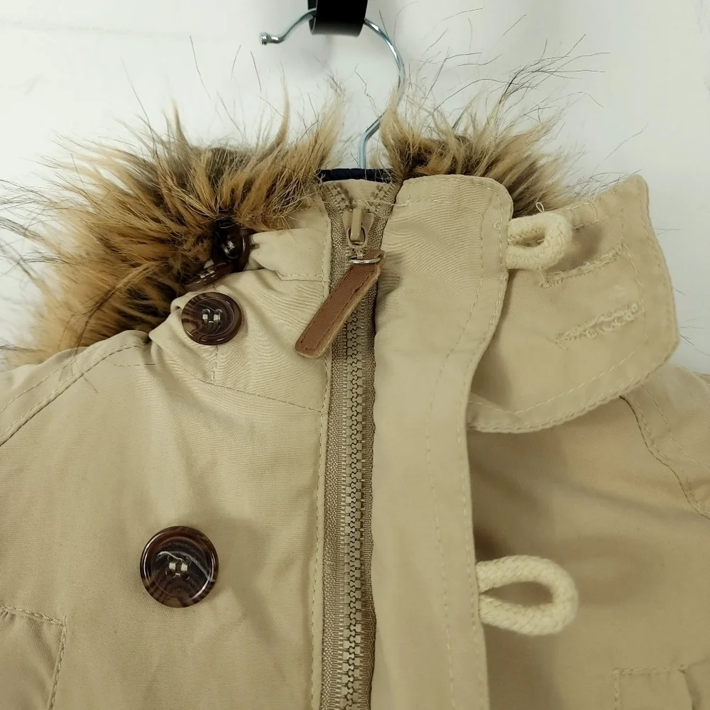 Hippototamus removable lining faux fur trimmedbhooded coat size 2t